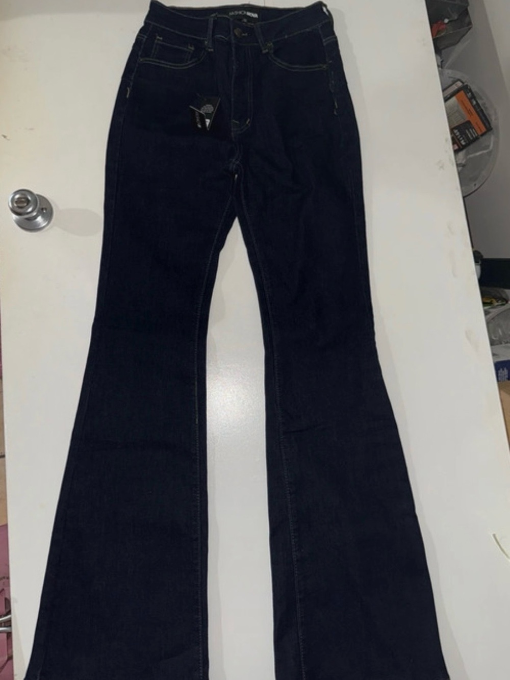 Fashion Nova Women's Dark Navy Flare Jeans